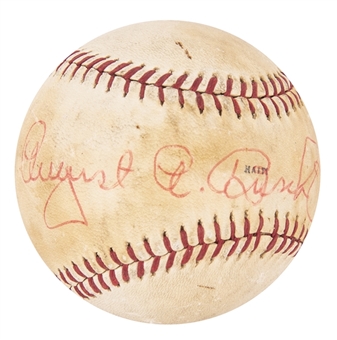August Anheuser Busch Jr. Single Signed Baseball (PSA/DNA)